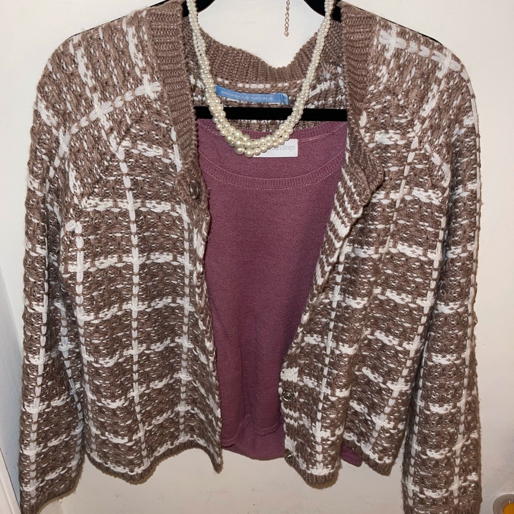 Styled Mauve Cardigan Set🧋✨